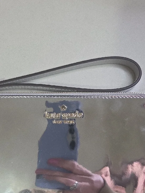 kate spade Silver Metallic Wristlet Clutch - Picture 2 of 6